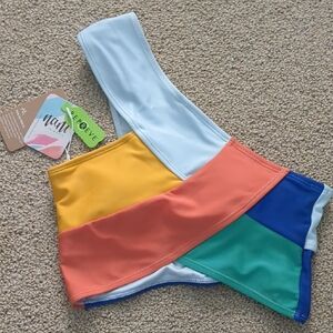 Nani Zella Patchwork Crop Swim Top | XS | NWT